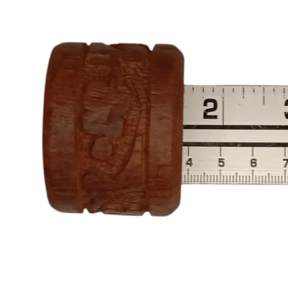 Vintage Wooden Napkin Rings Hand Carved Floral Leaf Design Rustic Boho  Set Of 6